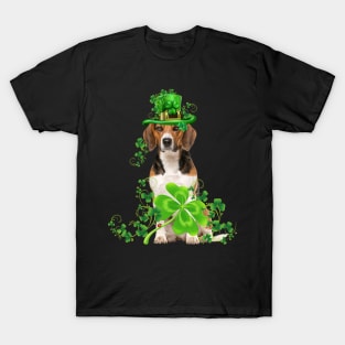 Lucky Beagle Shamrock St Patrick's Day T-Shirt